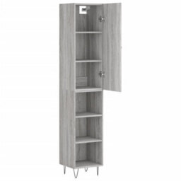 Berkfield Highboard Grey Sonoma 34.5X34X180 Cm Engineered Wood - thumbnail 4