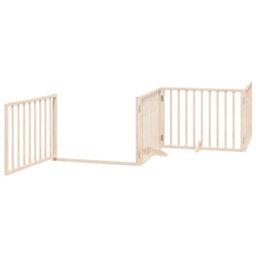 Walplus Wood Dog Gate With Door Foldable 12 Panels 960 Cm Poplar Wood - thumbnail 4