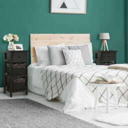 Costway Set Of 2 3-Tier Chest Of Drawers Side Table Beside Table Nightstand W/2 Baskets - thumbnail 4