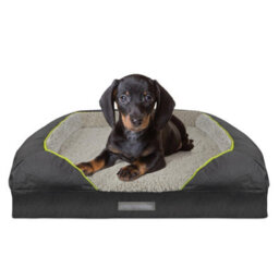 Dreamcatcher Grey Medium Dog Bed Orthopaedic Shredded Memory Foam, Fleece Sleeping Area, Non Slip Base, Removable Washable Cover - thumbnail 1