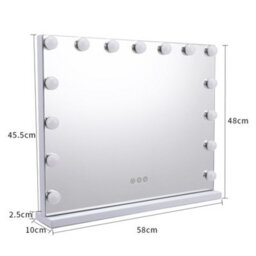 Living And Home Hollywood Vanity Mirror Wall Mounted Or Freestanding Lighted Makeup Mirror Dimmable Dresser Mirror With Touch Control 58 X 48Cm - thumbnail 7