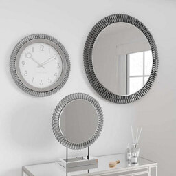 Biznest Glam Gem Edge 76Cm Wall Mirror Smoked, Home Decorative, Living Room, Bedroom Room, Eye-Catching Design - thumbnail 1