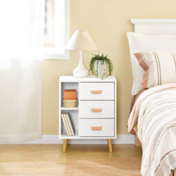 Sobuy Fbt95-W, Bedside Table End Table Sofa Table Nightstand Lamp Table,white,w48Xd40Xh60 - thumbnail 3