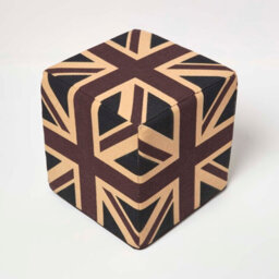 Homescapes Cotton Cube Pouffe Vintage Union Jack, 36 X 36 X 38 Cm - thumbnail 3