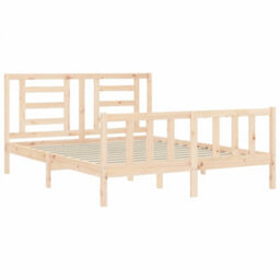 Berkfield Bed Frame With Headboard King Size Solid Wood - thumbnail 5