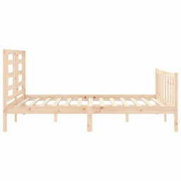 Berkfield Bed Frame With Headboard King Size Solid Wood - thumbnail 7