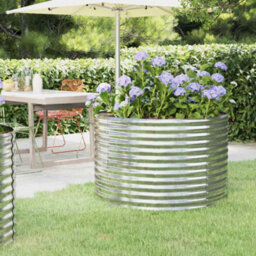 Berkfield Durable Garden Planter Powder-Coated Steel 100X100X68 Cm Silver - thumbnail 2