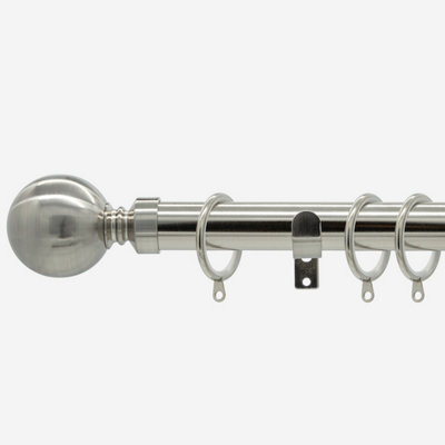 Stainless Steel 28mm Ball Fixed Length Metal Curtain Pole  105Cm - image 1