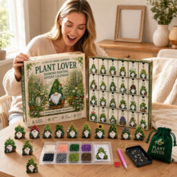 Amorly Plant Lover Gnome Diamond Painting Advent Calendar, Diy Gem Art Craft Kit, 24Pcs Hanging Ornaments, Gift For Garden Plant Lovers - thumbnail 4