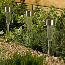 Storm Trading Group 12 X Stainless Steel Fluted Solar Stake Lights Dusk To Dawn Path Feature Light - thumbnail 2