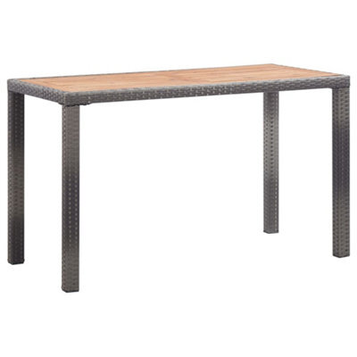 Walplus Garden Table Anthracite And Brown 123X60X74 Cm Solid Acacia Wood - image 1