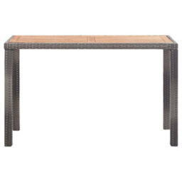 Walplus Garden Table Anthracite And Brown 123X60X74 Cm Solid Acacia Wood - thumbnail 2