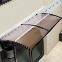 Costway Door Canopy Awning Shelter Front Back Porch Window Roof Outdoor Shade Patio Dark Brown - thumbnail 7