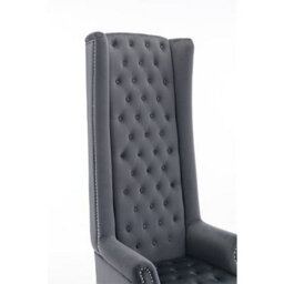 Furniture In Fashion Trento Tall Upholstered Velvet Porter Chair In Grey - thumbnail 9