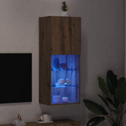 Berkfield Modern Tv Cabinet With Led Lights Artisan Oak 40,5X30X102 Cm - thumbnail 5