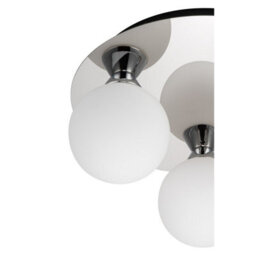 Cosylyte Bowen Bathroom 3 Light Classic Opal Glass Ceiling Flush Light - Chrome - thumbnail 6