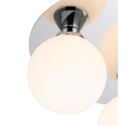 Cosylyte Bowen Bathroom 3 Light Classic Opal Glass Ceiling Flush Light - Chrome - thumbnail 7