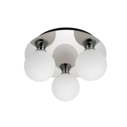 Cosylyte Bowen Bathroom 3 Light Classic Opal Glass Ceiling Flush Light - Chrome - thumbnail 4