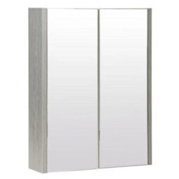 Clifton Mirror Bathroom Cabinet 500mm Wide - Silver Oak