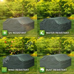 Woodside Green Waterproof Outdoor 6 Seater Square Picnic Table Cover - thumbnail 5
