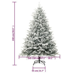 Berkfield Artificial Christmas Tree With Flocked Snow Green 240 Cm Pvc&pe - thumbnail 6