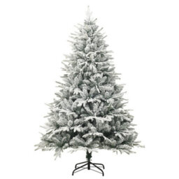 Berkfield Artificial Christmas Tree With Flocked Snow Green 240 Cm Pvc&pe - thumbnail 2