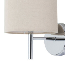 First Choice Lighting Brea - Chrome Wall Light With Natural Linen Shade - thumbnail 2