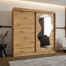Arte Rustic Oak Artisan Ultra Sliding Door Wardrobe 2000mm X 2000mm X 620mm - Timeless Storage Solution - thumbnail 2