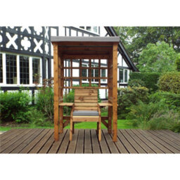 Marlborough Traditional Zubond Single Arbour Grey With 1 X Grey Chair Cushion - thumbnail 2