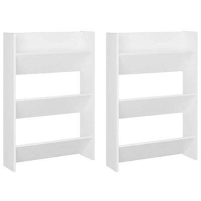 Berkfield Modern Wall Shoe Cabinets 2 Pcs  White 60X18X90 Cm Engineered Wood - image 1
