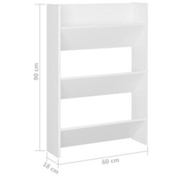 Berkfield Modern Wall Shoe Cabinets 2 Pcs  White 60X18X90 Cm Engineered Wood - thumbnail 8