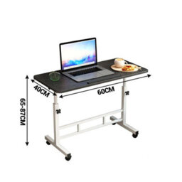 60X40Cm/black Height Adjustable Standing Desk Tilting Overbed Table - thumbnail 2