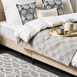 Beliani Handwoven Wool-Cotton Geometric Rug 80 X 150 Cm, Grey Beige - thumbnail 2