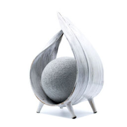Serenityy Natural Coconut Shell Table Lamp - Whitewash Wrap-Over, Handmade Indonesian Artisanal Lighting, 350 G - thumbnail 1