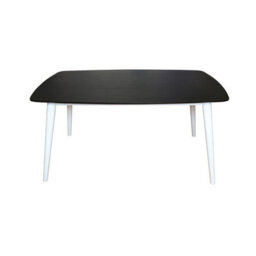 Orsina Black Ash Veneer Dining Table, Modern Rubberwood, Modern Black And White Dining Table, Wooden Dining Table - thumbnail 2
