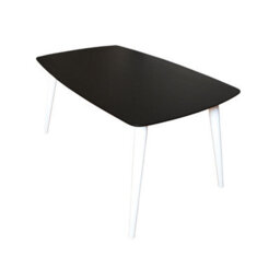 Orsina Black Ash Veneer Dining Table, Modern Rubberwood, Modern Black And White Dining Table, Wooden Dining Table - thumbnail 1