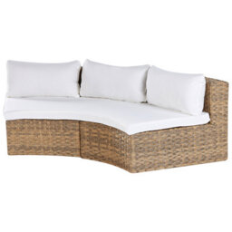 Beliani Garden Lounge Set With Table 9 Seater Severo Pe Rattan Golden Brown - thumbnail 5