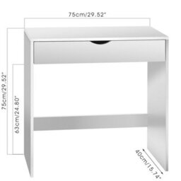 White Wooden Dressing Table Makeup Vanity Computer Desk Room Furniture 1 Drawer - thumbnail 3