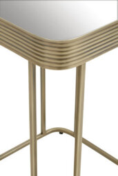 Orsina Mirrored Top Side Table With Gold Polished Frame, Modern Accent Table With Mirrored Glass Top, Side Table - thumbnail 2
