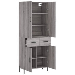 Berkfield Highboard Grey Sonoma 69.5X34X180 Cm Engineered Wood - thumbnail 4