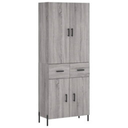 Berkfield Highboard Grey Sonoma 69.5X34X180 Cm Engineered Wood - thumbnail 2