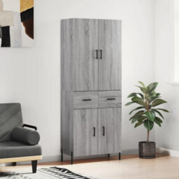 Berkfield Highboard Grey Sonoma 69.5X34X180 Cm Engineered Wood - thumbnail 1