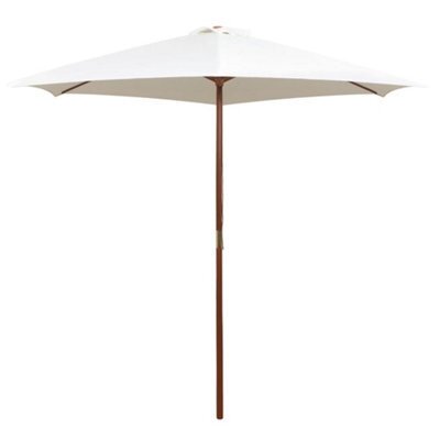 Berkfield Parasol 270X270 Cm Wooden Pole Cream White - image 1
