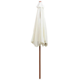 Berkfield Parasol 270X270 Cm Wooden Pole Cream White - thumbnail 4
