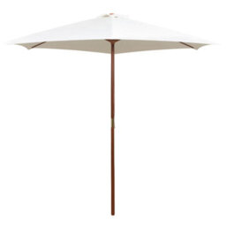Berkfield Parasol 270X270 Cm Wooden Pole Cream White