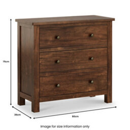 Duchy Acacia 3 Drawer Chest Of Drawers - Fully Assembled By Roseland Furniture - thumbnail 8
