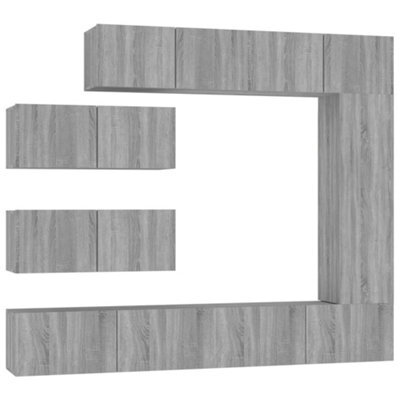 Berkfield Classic 7 Piece Tv Cabinet Set Grey Sonoma Engineered Wood - image 1