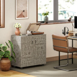 Vinsetto 2-Tier Locking Filing Cabinet Office Storage Cabinet, Grey - thumbnail 8