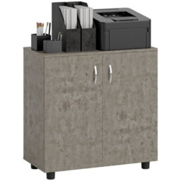 Vinsetto 2-Tier Locking Filing Cabinet Office Storage Cabinet, Grey - thumbnail 2