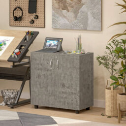 Vinsetto 2-Tier Locking Filing Cabinet Office Storage Cabinet, Grey - thumbnail 7